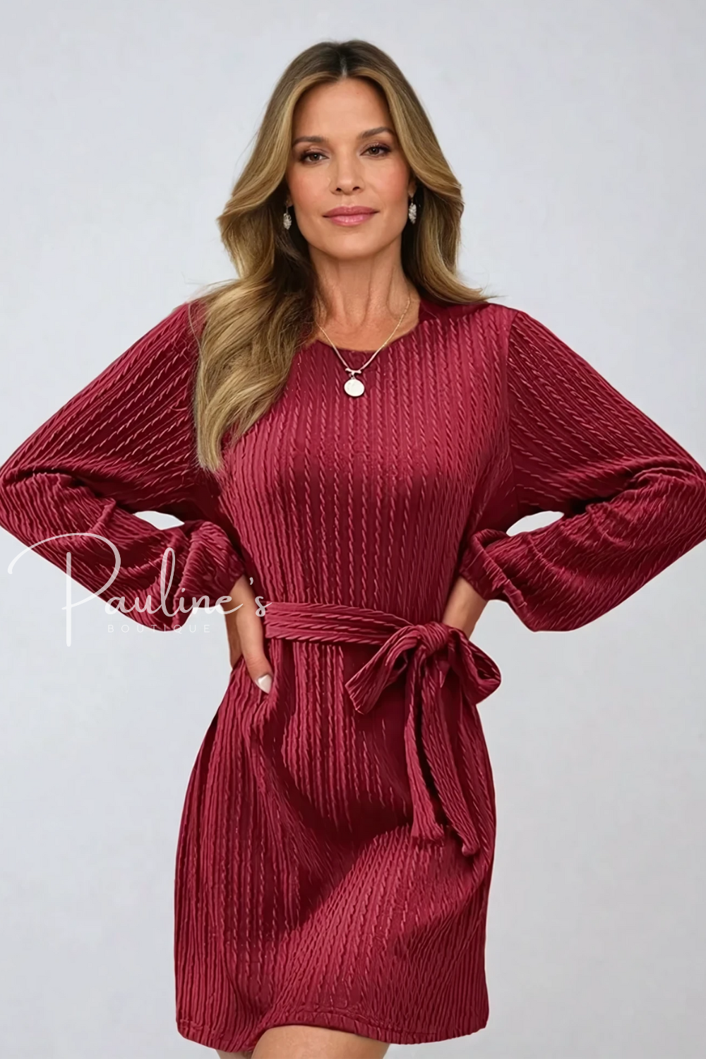 Aylmera's Elegant Ribbed Knitted Mini Dress