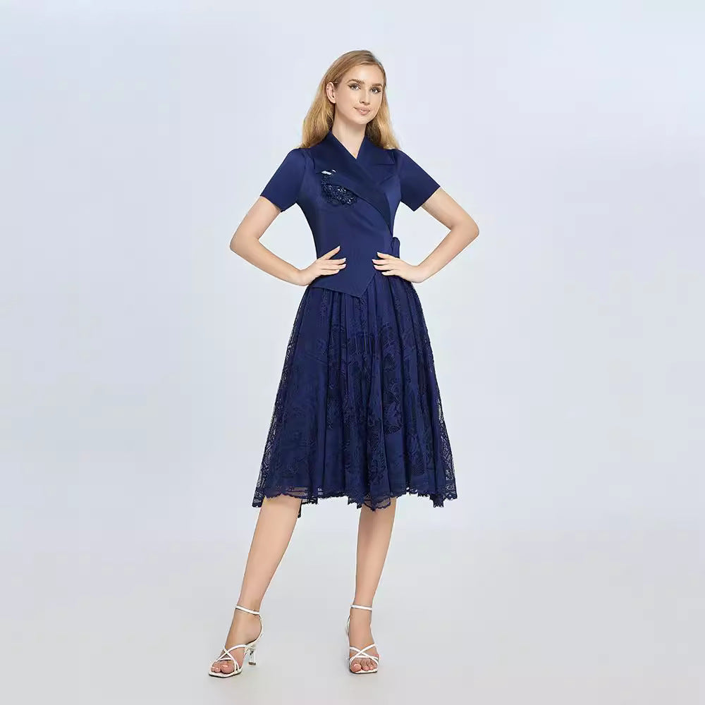 Aylmera pleated dress, stylish and elegant autumn/winter casual skirt, high-end fashion.